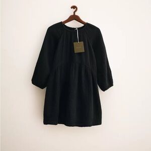 Zara black cotton gauze dress